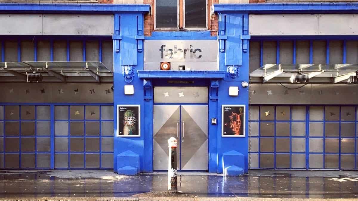 The blue entrance of fabric nightclub on Charterhouse Street, London The blue entrance of fabric nightclub on Charterhouse Street, London
