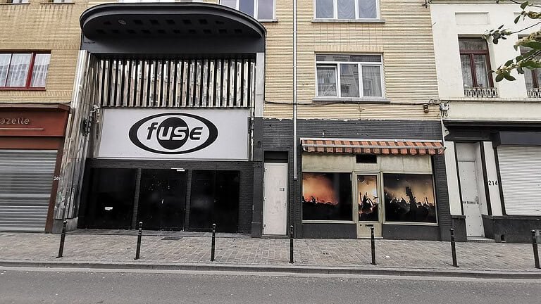 Front of Fuse, the techno club on Blaesstraat in Brussels, Belgium