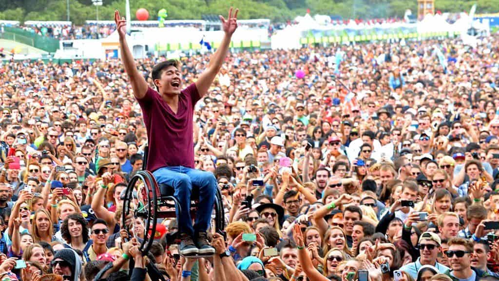 Man in a Wheelchair Lifted up!
