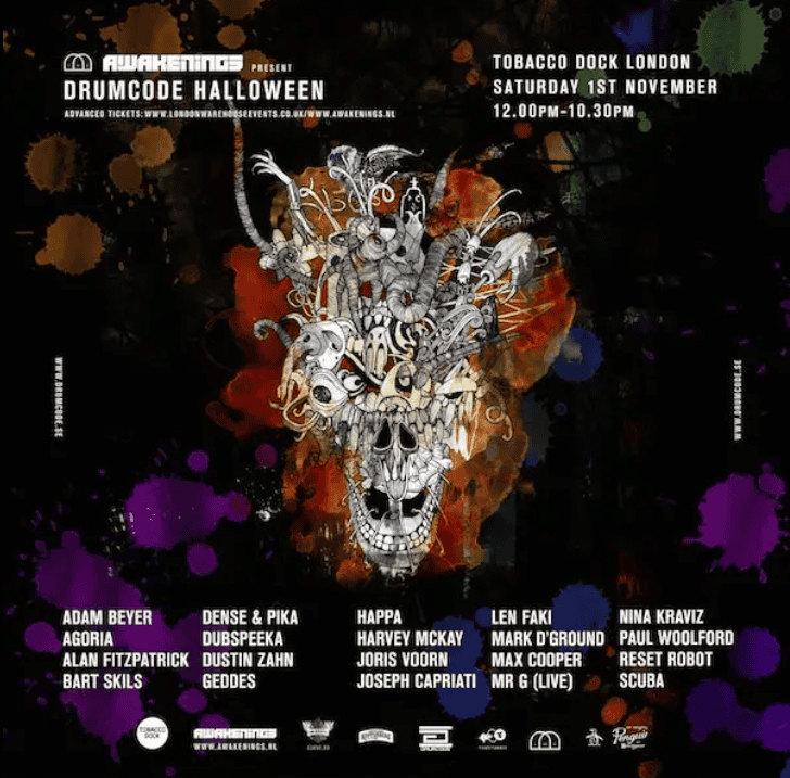 5-Facts You Never Heard of About Adam Beyer 5 Drumcode Halloween Edition, Tobacco Dock, London, 2014