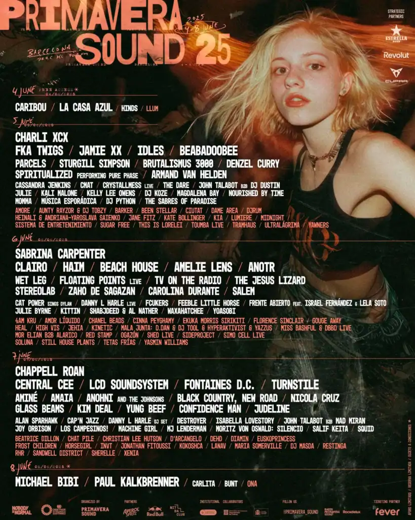 Primavera Sound (Barcelona, Spain) 2025 Banner Lineup