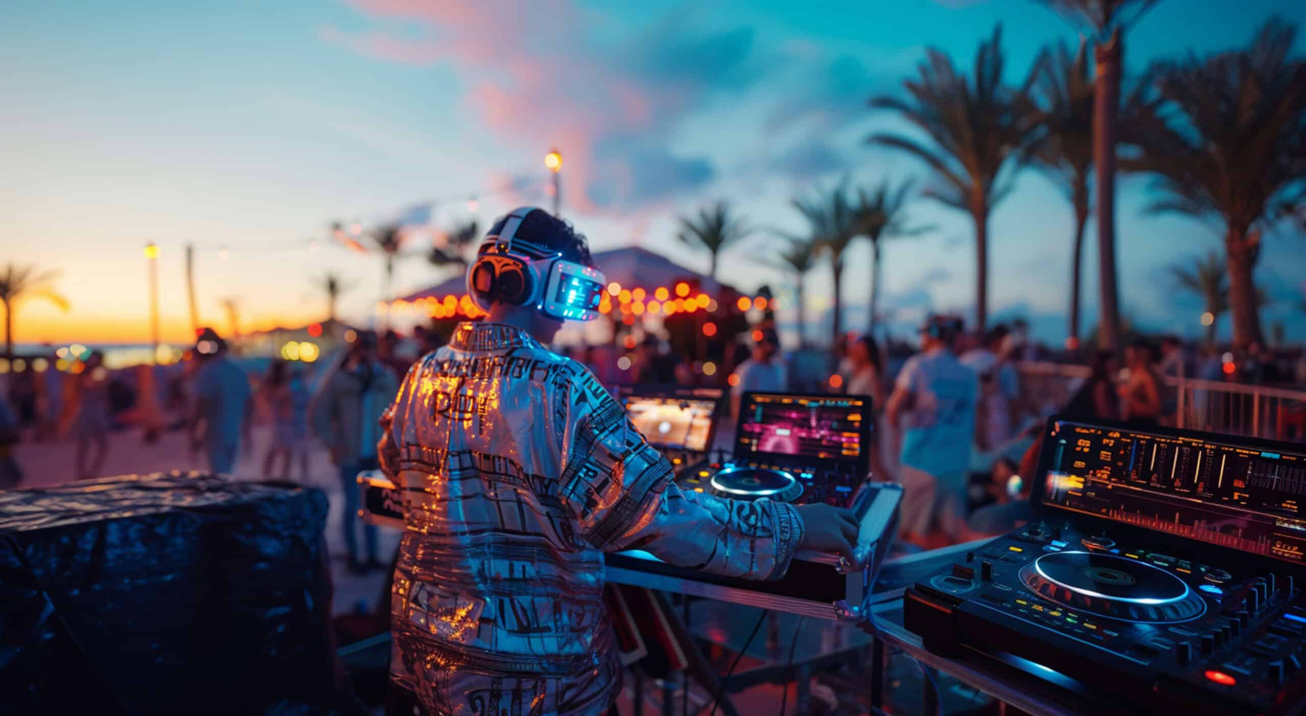 The Best Ibiza Parties: Top Events & Must-Visit Party Spots 1 Futuristic Set With DJ in Charge of Music Using Virtual Reality Glasses | Image by Freepik | AI Generated