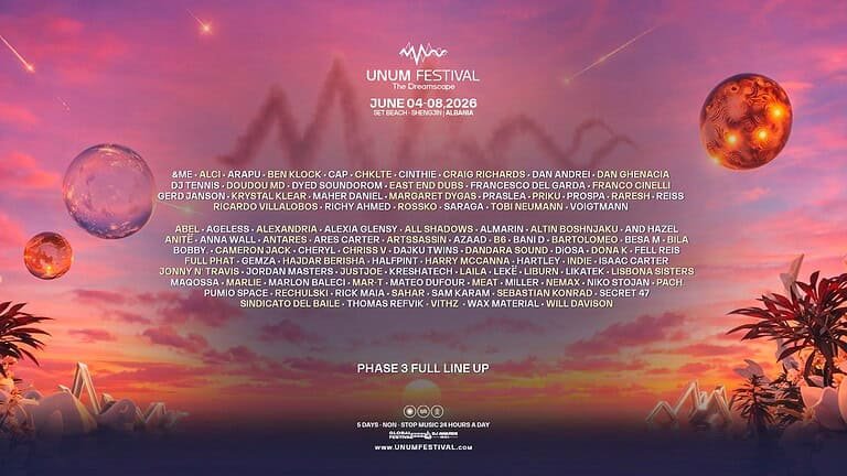 UNUM Festival 2026 official full lineup announcement poster