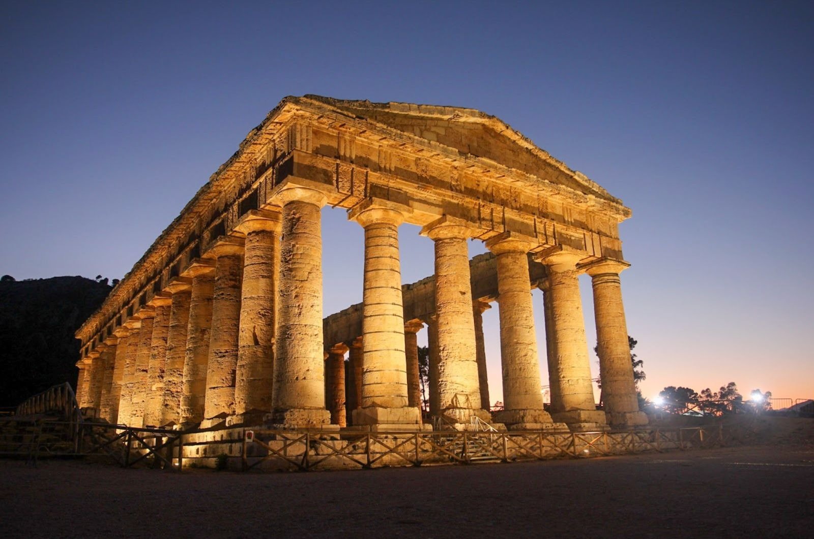 Aura Festival venue Segesta Archaeological Park Sicily night