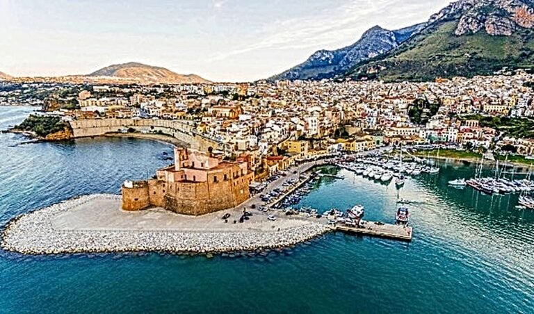 Aerial view of Castellammare del Golfo Sicily UNLOCKED 2026 season