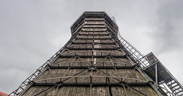 Industrial cooling tower at Zeche Zollverein, Stone Techno festival site