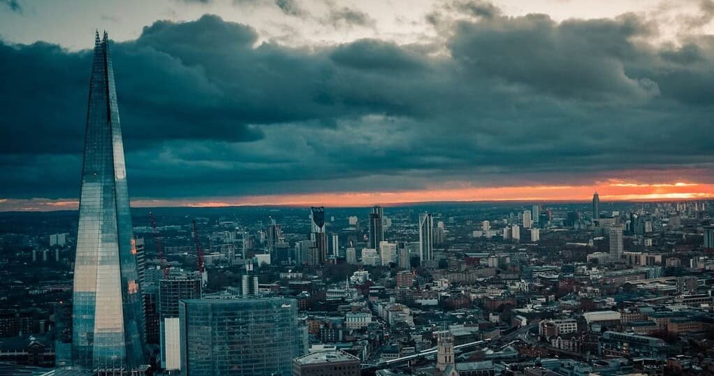 The Shard rising over the London skyline at sunset, venue for the fabric and Sennheiser 2026 rooftop series