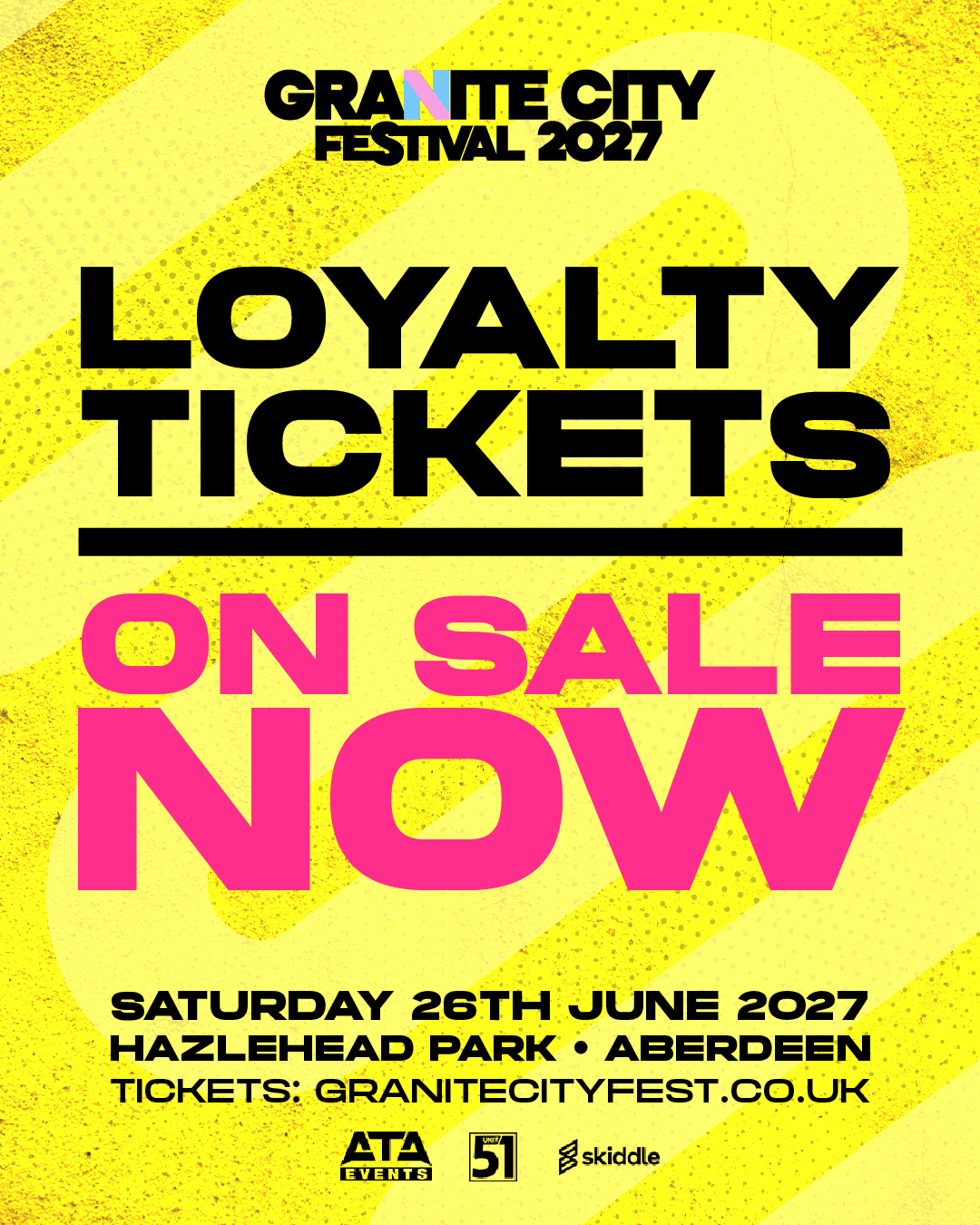 Granite City Festival (Aberdeen, UK) 2027 Granite City Festival 2027 official ticket graphic, Hazlehead Park Aberdeen