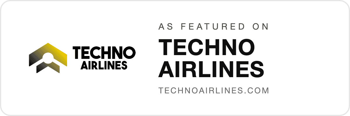 Featured on Techno Airlines: badges and link snippet 6 As featured on Techno Airlines (light)