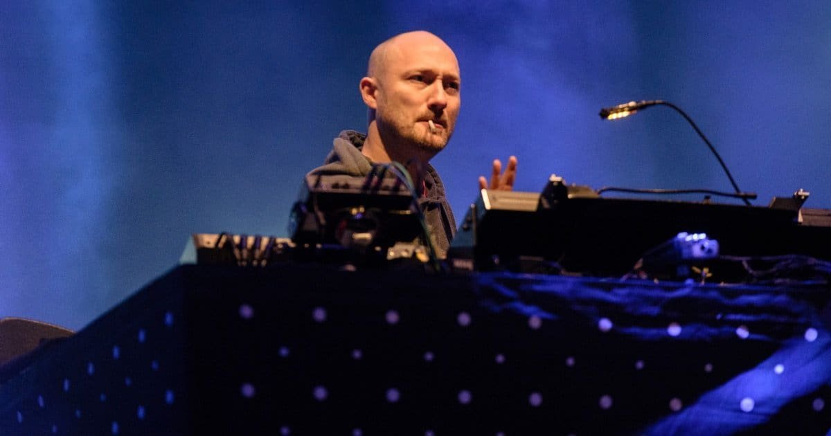 Paul Kalkbrenner playing a techno live set behind his hardware rig at Utopia Festival 2016 Paul Kalkbrenner playing a techno live set behind his hardware rig at Utopia Festival 2016