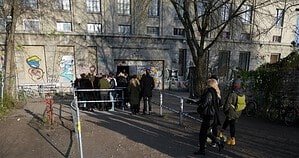 People queueing at the Berghain door in Berlin, how to get into Berghain 2026 People queueing at the Berghain door in Berlin, how to get into Berghain 2026
