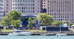Crowd at the Waterfront stage of Movement Music Festival, Hart Plaza, Detroit, May 2026