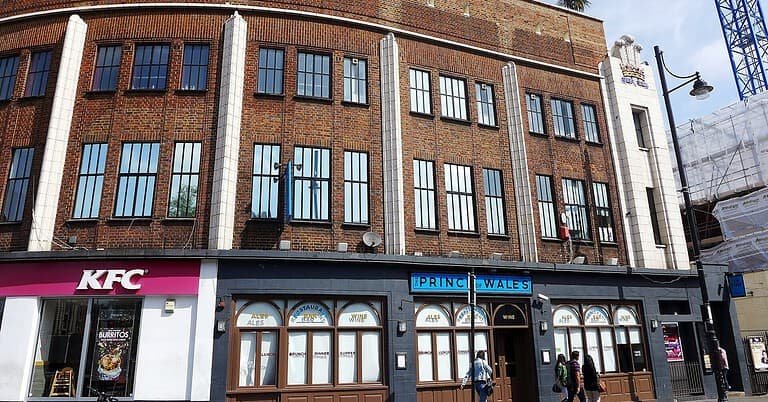 The former Prince of Wales venue on Brixton Road, the site now home to Brixton Storeys in South London The former Prince of Wales venue on Brixton Road, the site now home to Brixton Storeys in South London