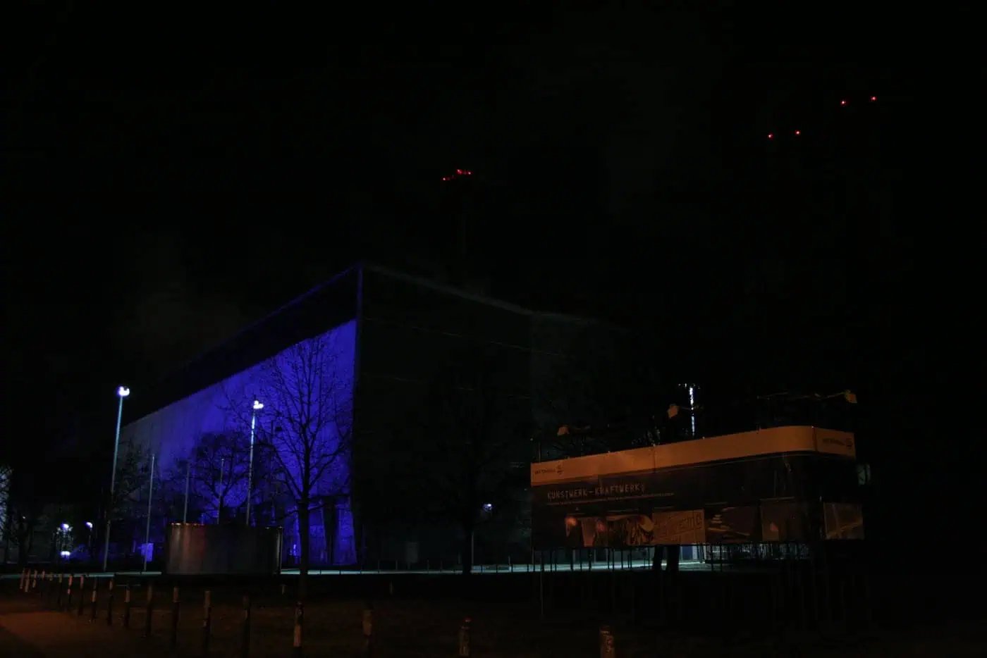 Inside Tresor Berlin: Photos, Videos and the Story of the Vault (2026) 5 Kraftwerk Berlin, home of Tresor, lit blue at night on Koepenicker Strasse