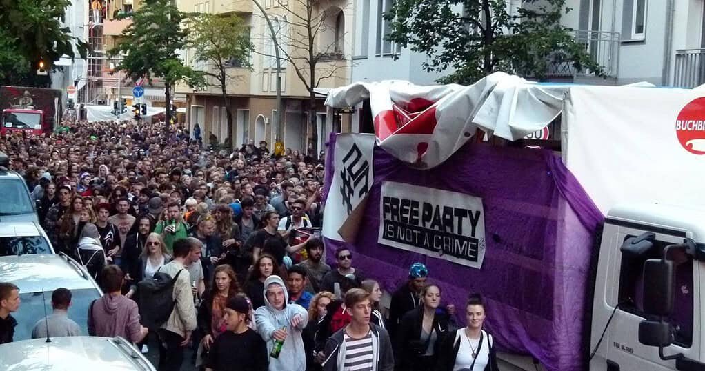 Fuckparade street rave in Berlin, the parade where the Techno Viking video was filmed in 2000