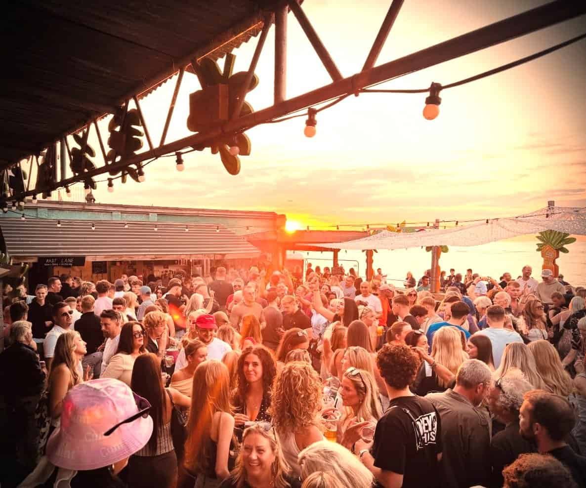 The Best Beach Clubs in Europe for 2027 5 Sunset crowd on the terrace at The Sundeck beach club in Margate on the English coast