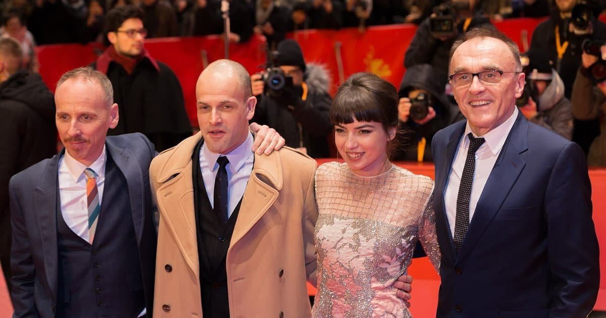 Trainspotting cast members Ewen Bremner and Jonny Lee Miller with director Danny Boyle at the T2 Trainspotting premiere, Berlinale 2017